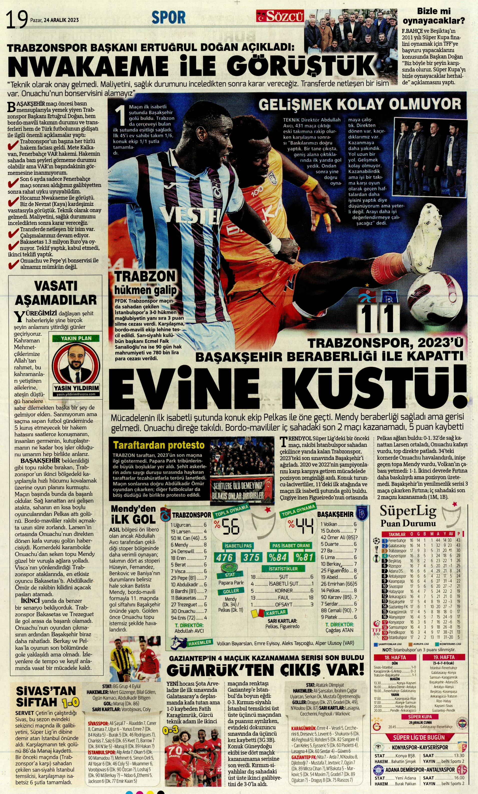 "Flick takımı görünce vazgeçti" | Sporun manşetleri (24 Aralık 2023)  - 36. Foto