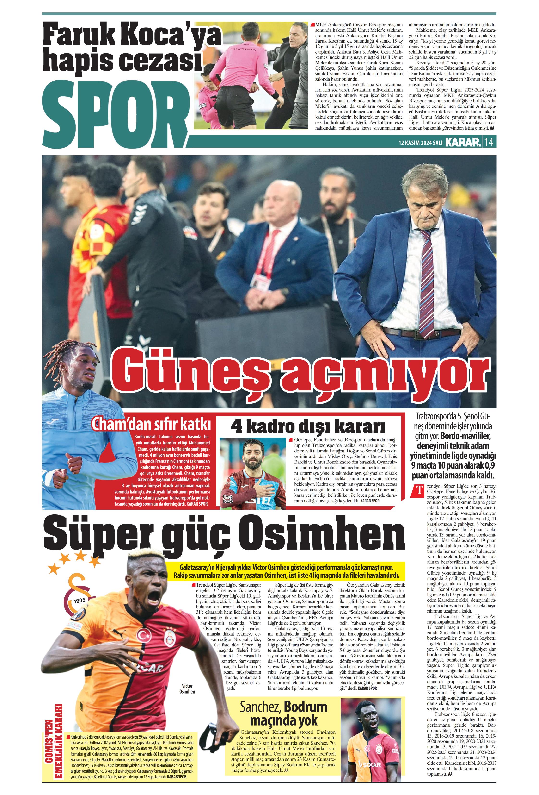 "Listenin başında onlar var: Talisca & Brown" | Sporun manşetleri (12 Kasım 2024)  - 19. Foto