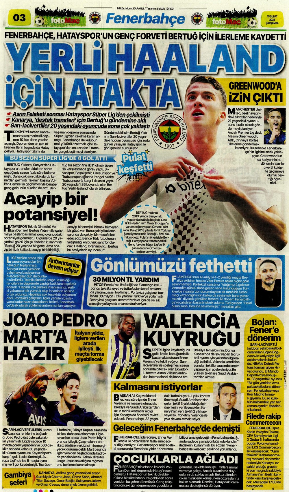 "Chelsea'nin yıldızı Cimbom'a" Sporun Manşetleri  - 8. Foto