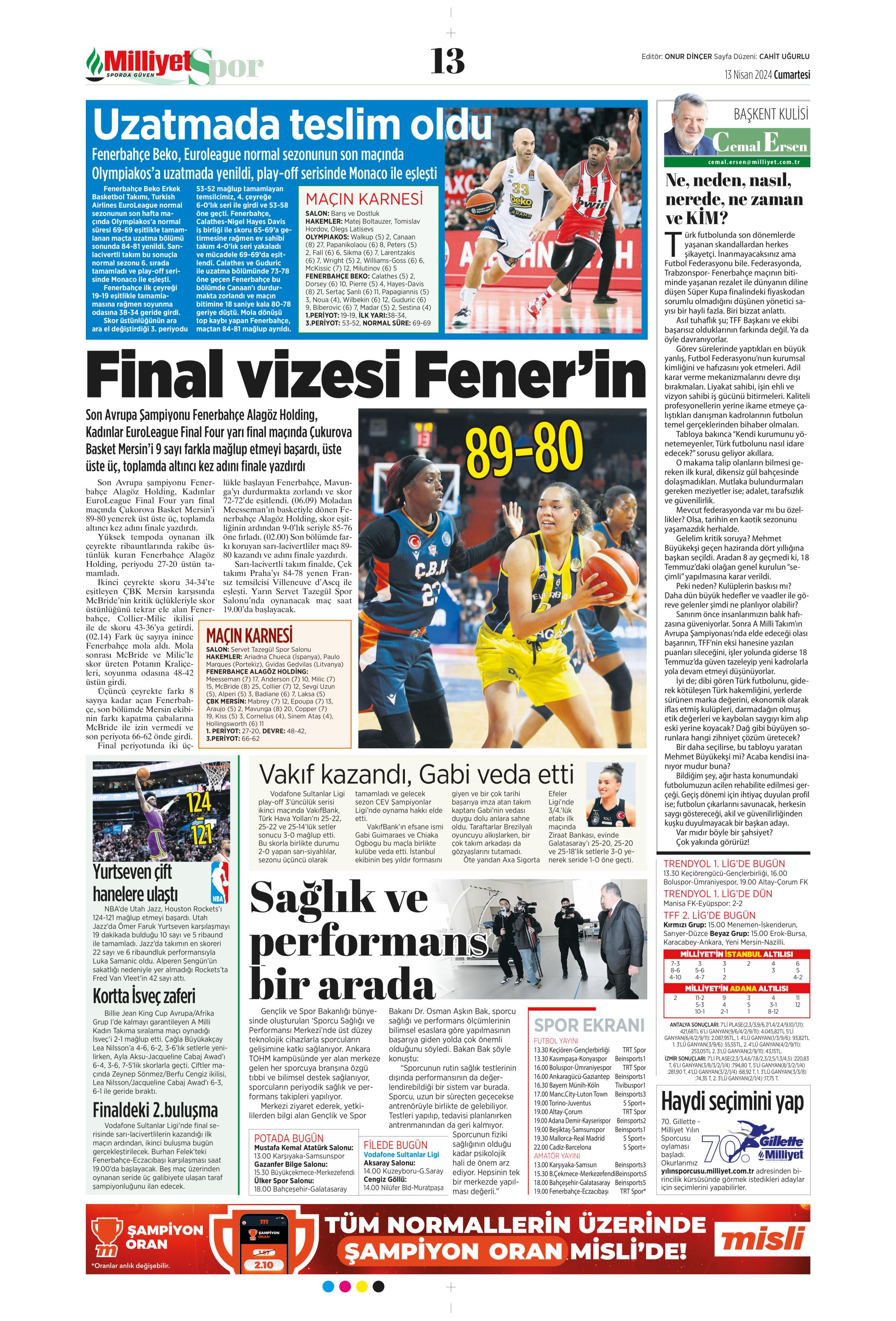 "Cimbom'un çehresi değişecek" | Sporun manşetleri (13 Nisan 2024)  - 20. Foto