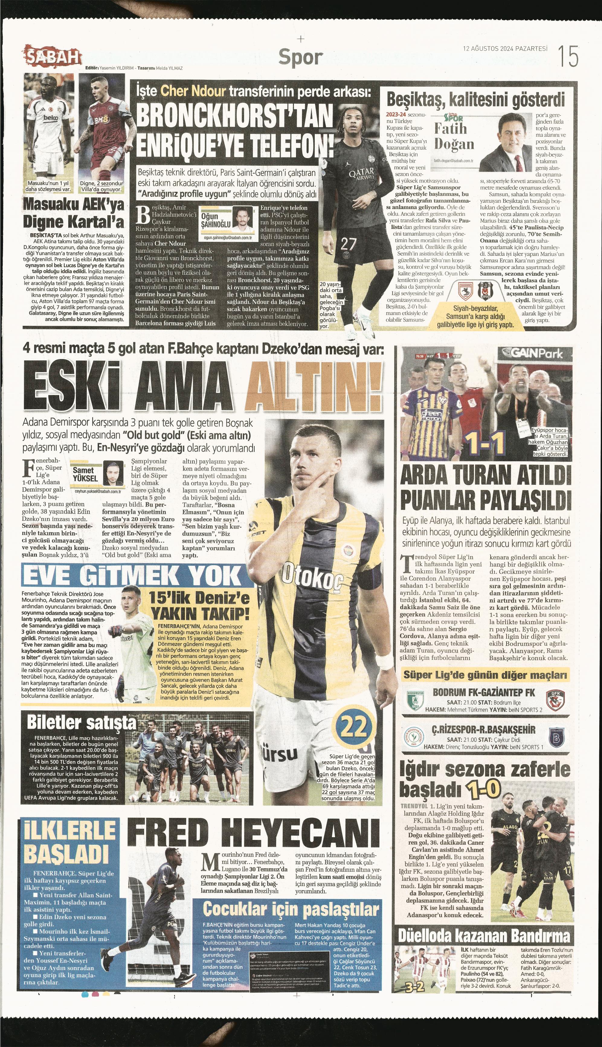"Fenerbahçe'den 4 isim için İngiltere seferi" | Sporun manşetleri  - 27. Foto