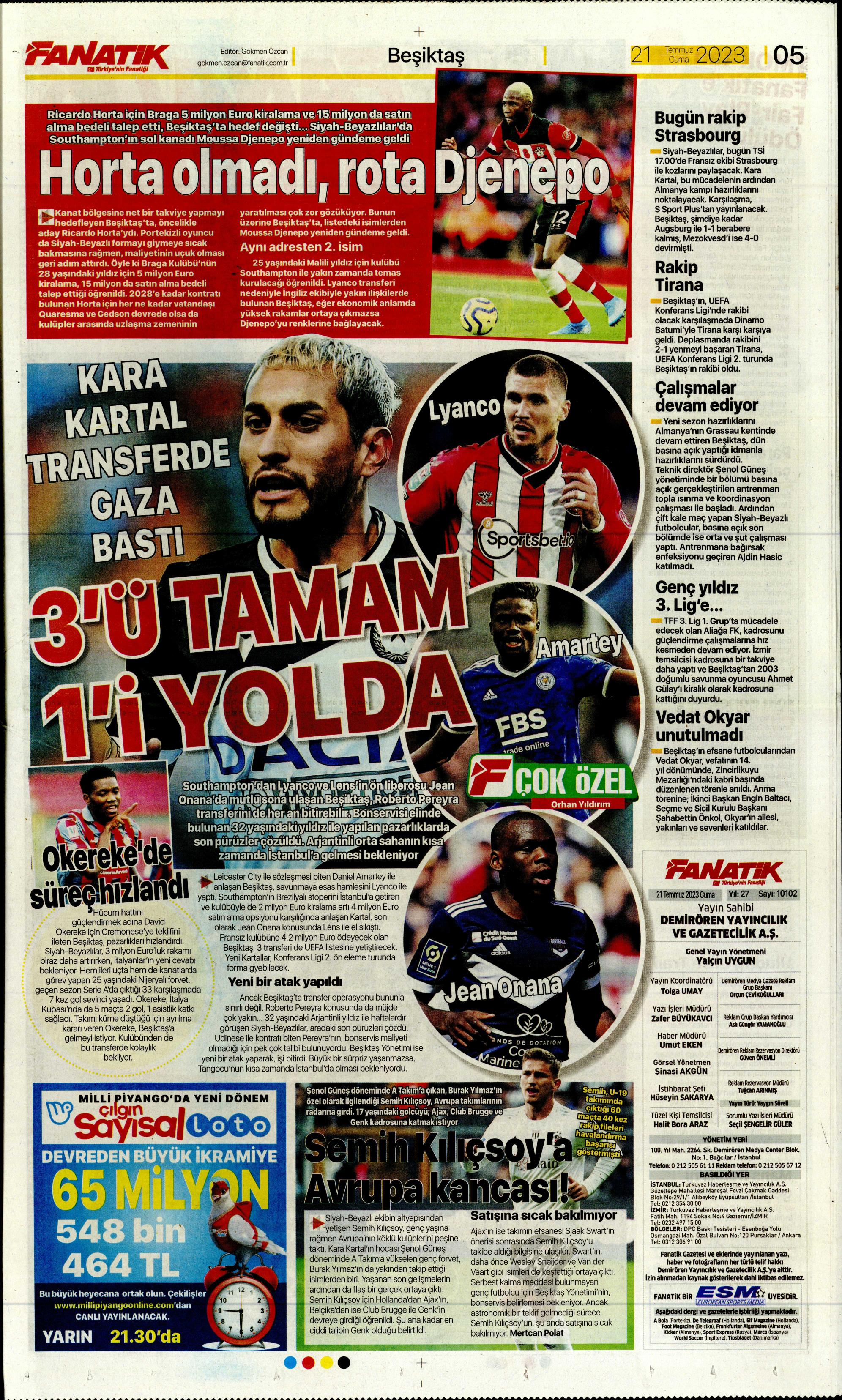 "Zaha için rekor teklif" | Sporun Manşetleri  - 7. Foto