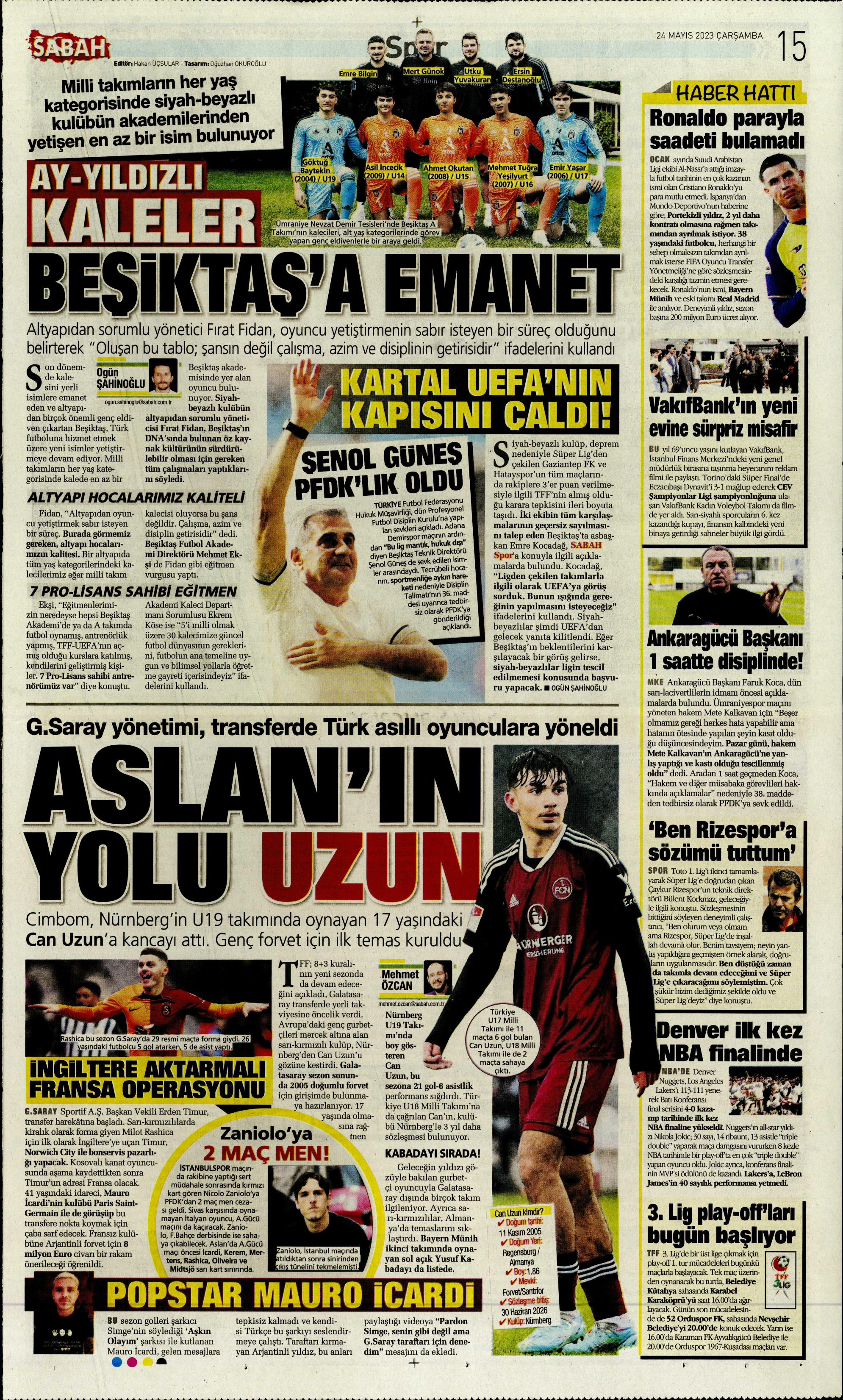 "Aslan'da taarruz başladı" | Sporun Manşetleri  - 25. Foto