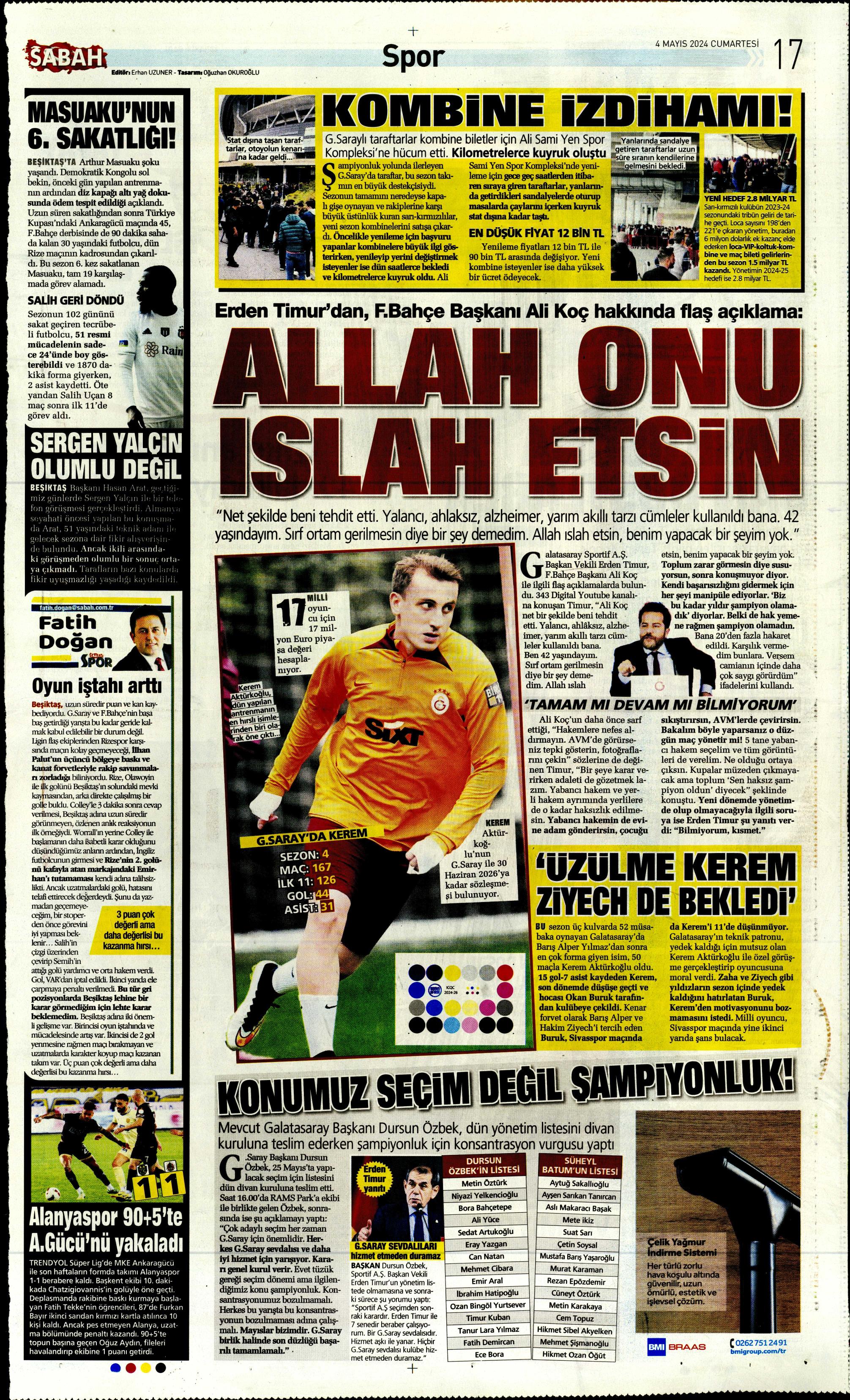 "Ndidi çıkarması" | Sporun Manşetleri (4 Mayıs 2024)  - 28. Foto