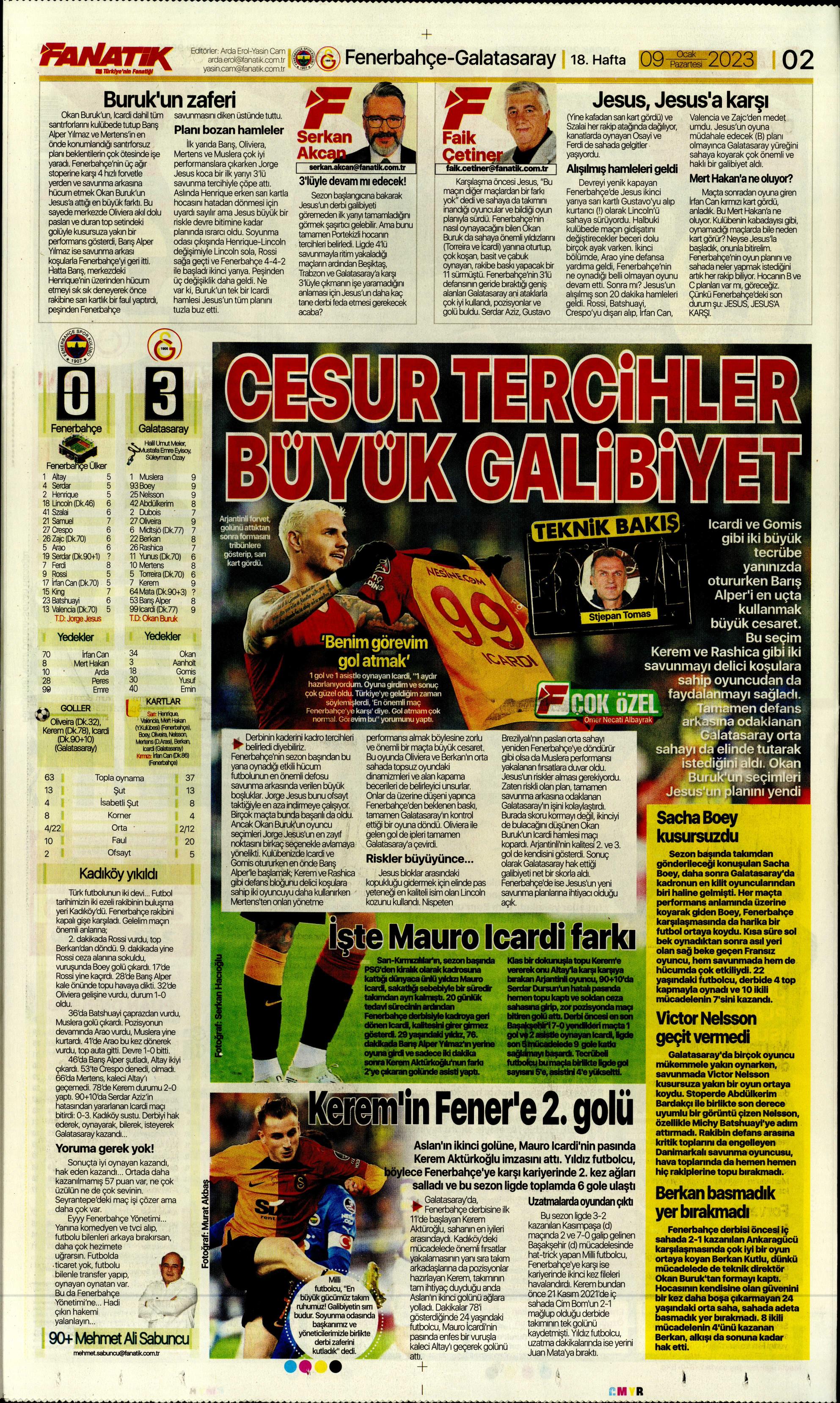 Sporun Manşetleri (9 Ocak 2023)  - 5. Foto