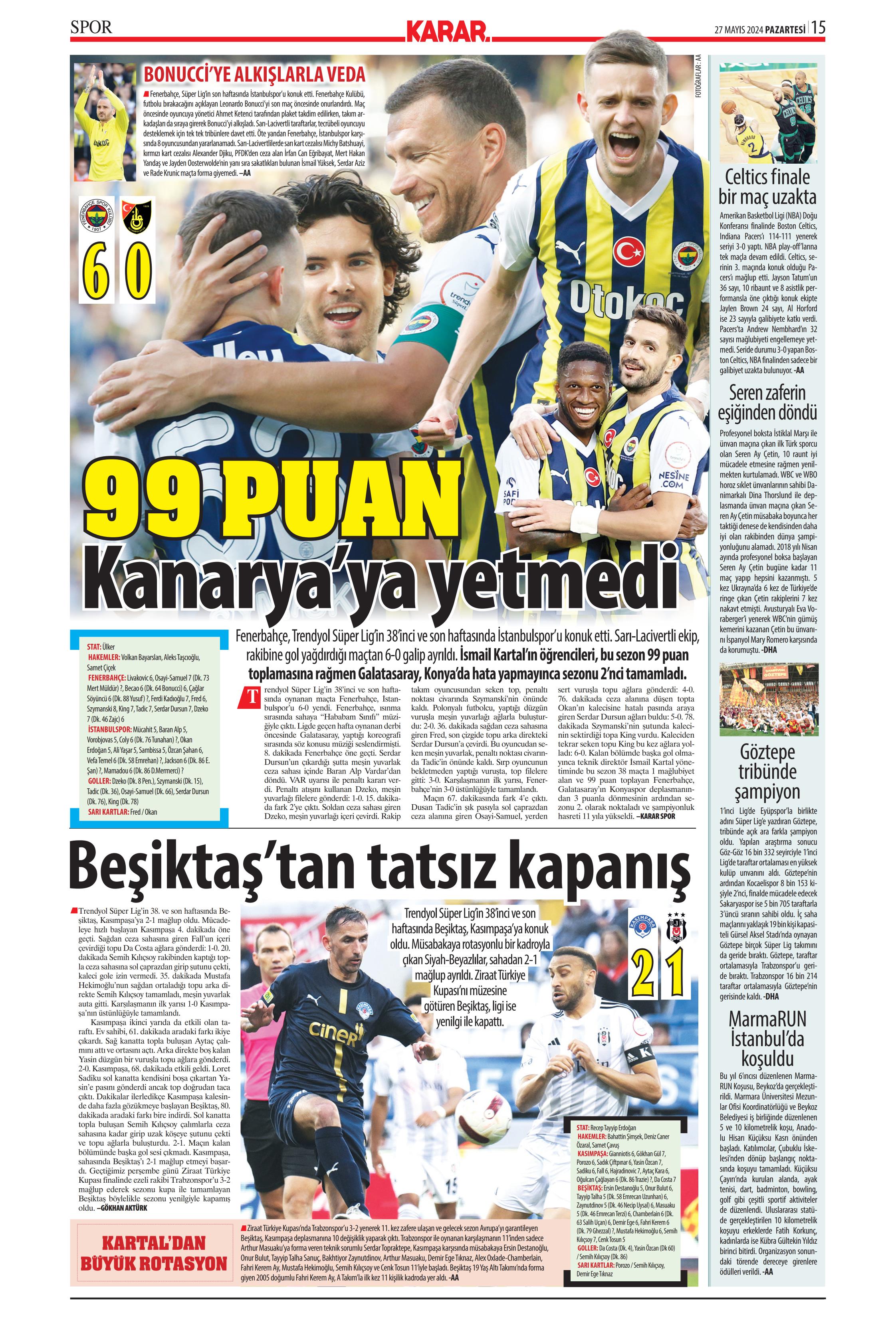 "Mayısların kralı şampiyon Aslan!" | Sporun manşetleri (27 Mayıs 2024)  - 29. Foto