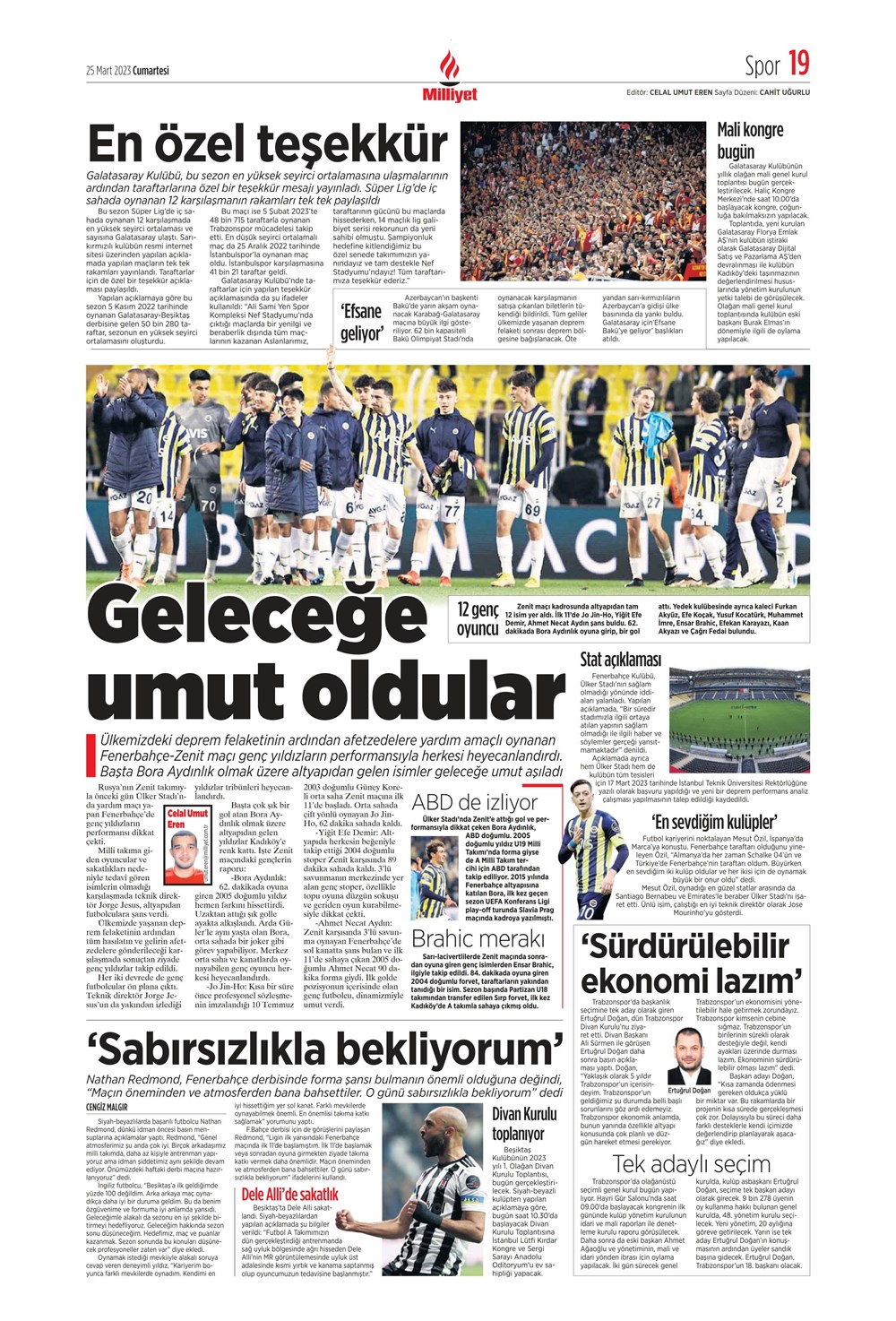 "Yeni bir başlangıç" - Sporun manşetleri - 23. Foto