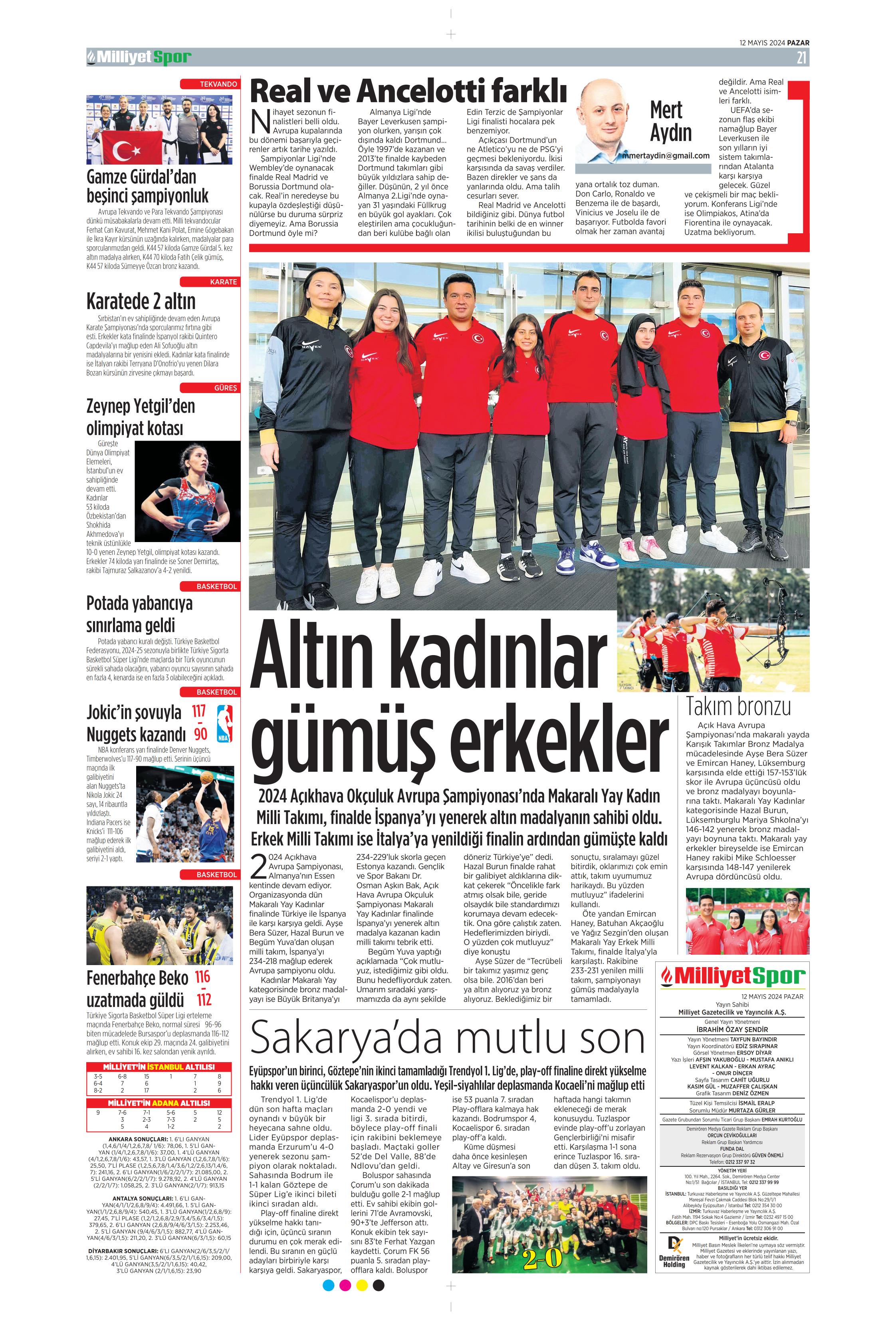 "Kerem piyangosu" | Sporun manşetleri (12 Mayıs 2024)  - 26. Foto