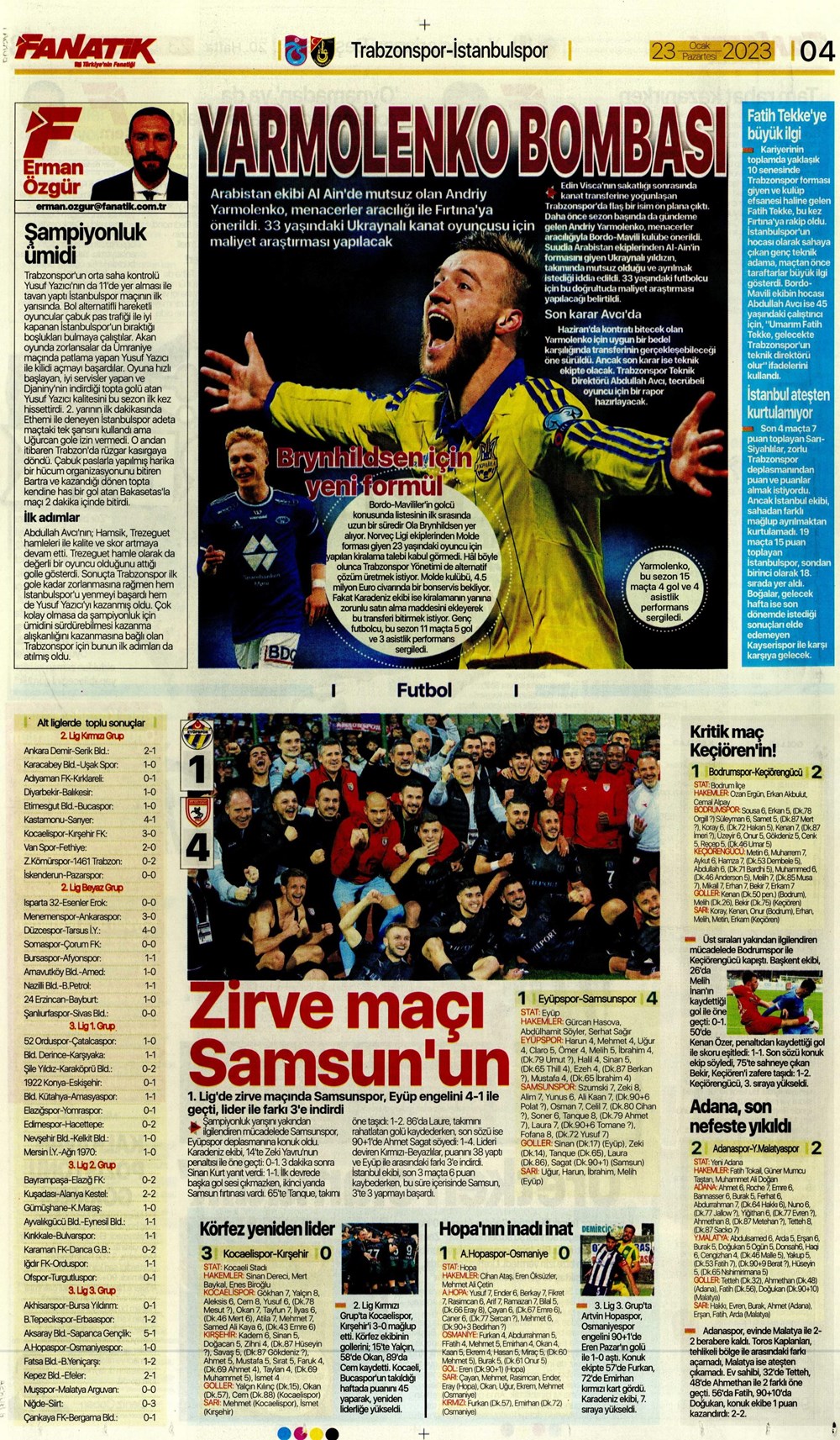 Sporun manşetleri (23 Ocak 2023) - 9. Foto
