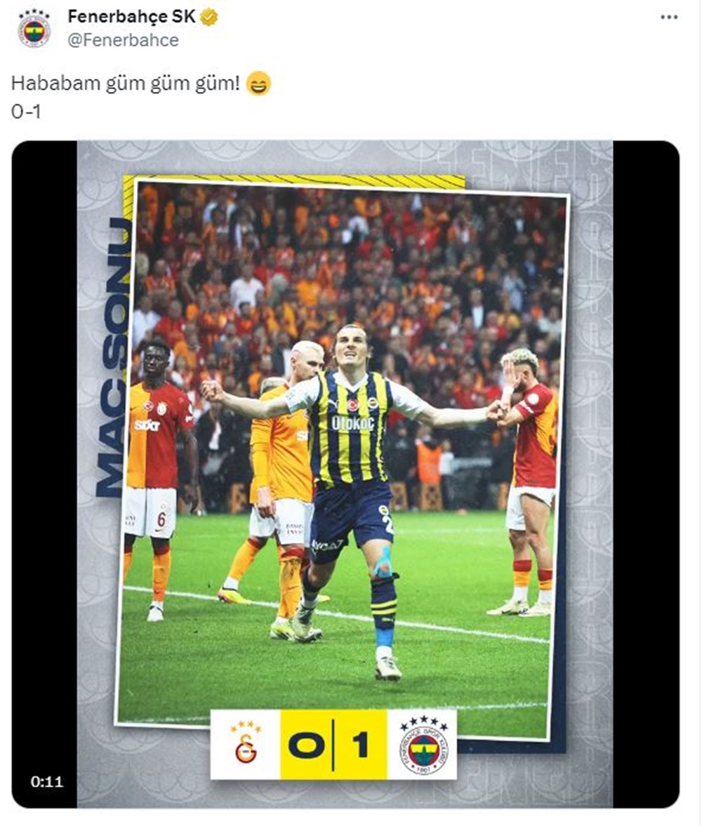 Fenerbahçe'den derbi sonrası art arda paylaşımlar: Hababam Güm Güm Güm - Resim : 1