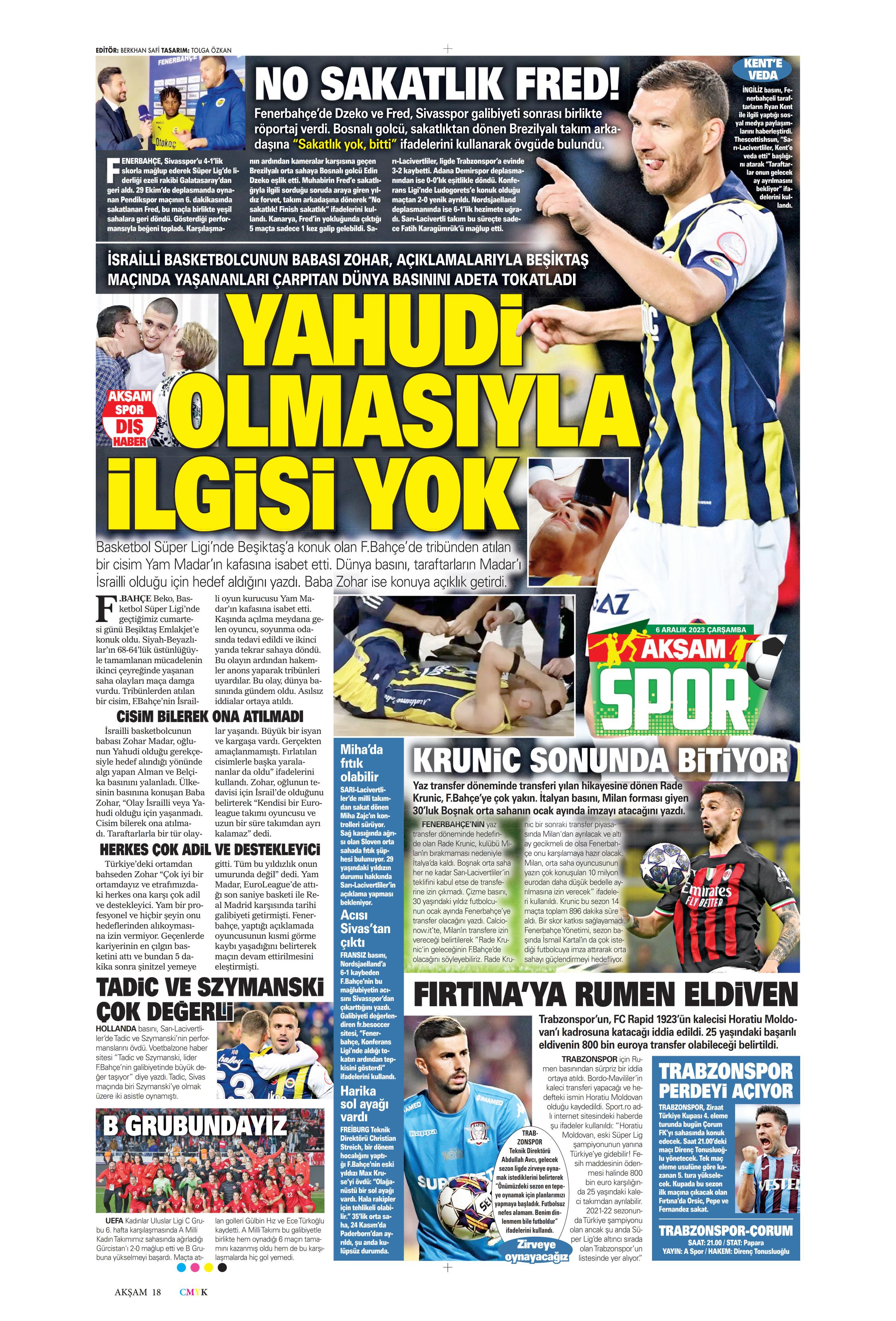 "Aslan'da operasyon başladı" | Sporun manşetleri (6 Aralık 2023)  - 2. Foto