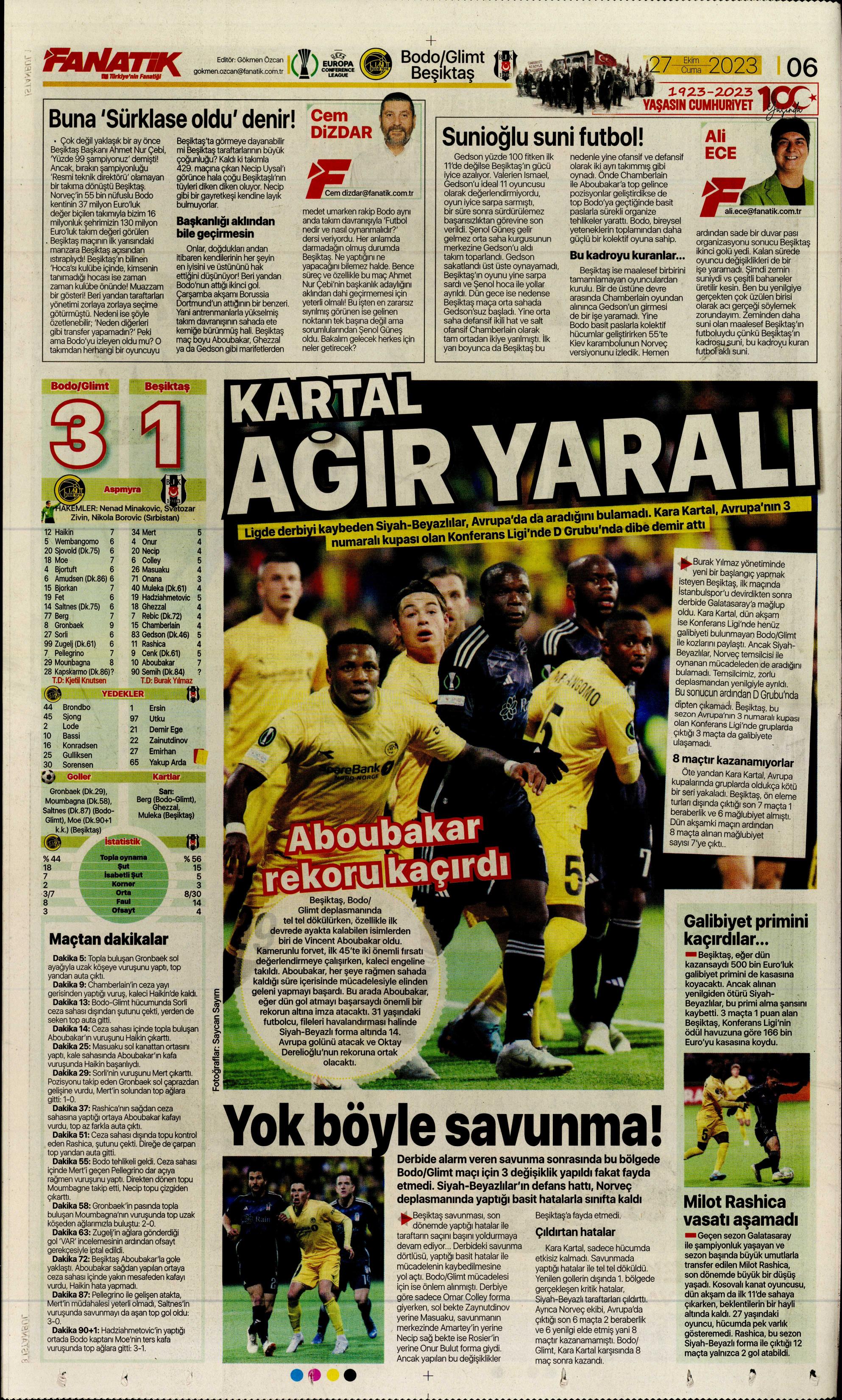 "Yüzyılın Fener'i" | Sporun manşetleri (27 Ekim 2023)  - 9. Foto