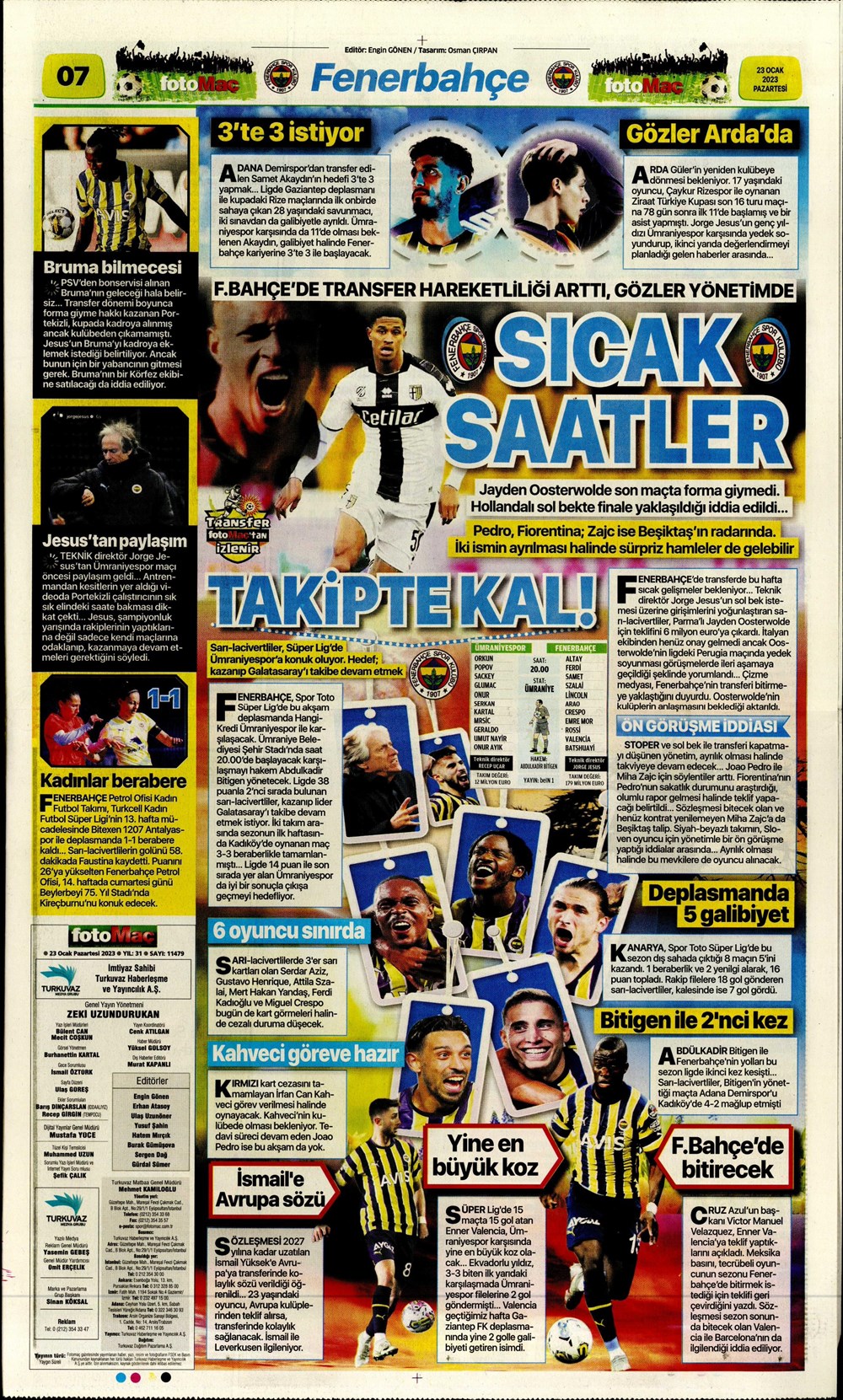 Sporun manşetleri (23 Ocak 2023) - 15. Foto