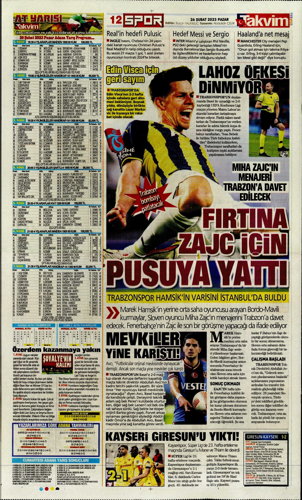 "Valenci'ağa' böyle istedi" - Sporun manşetleri  - 28. Foto