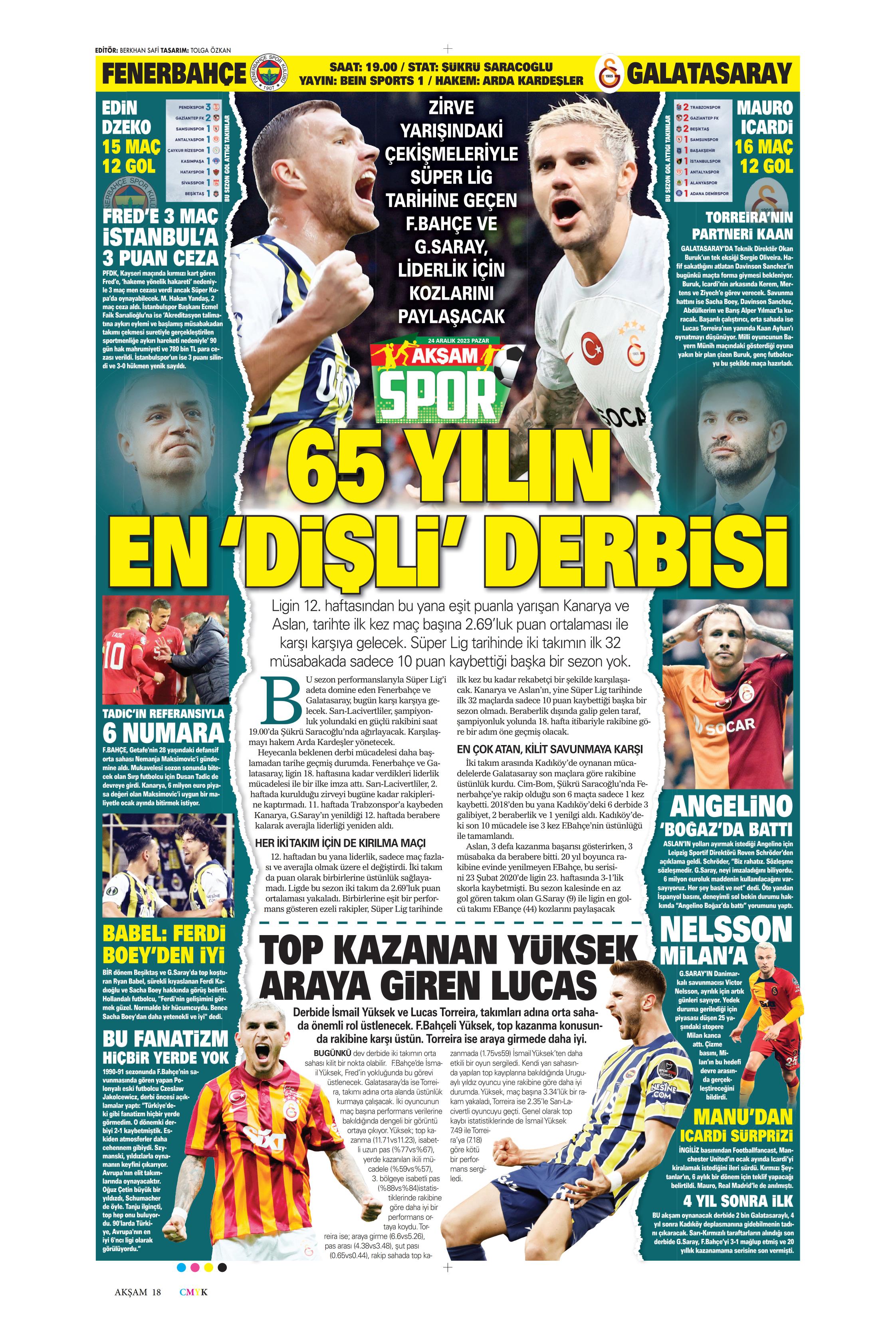 "Flick takımı görünce vazgeçti" | Sporun manşetleri (24 Aralık 2023)  - 2. Foto