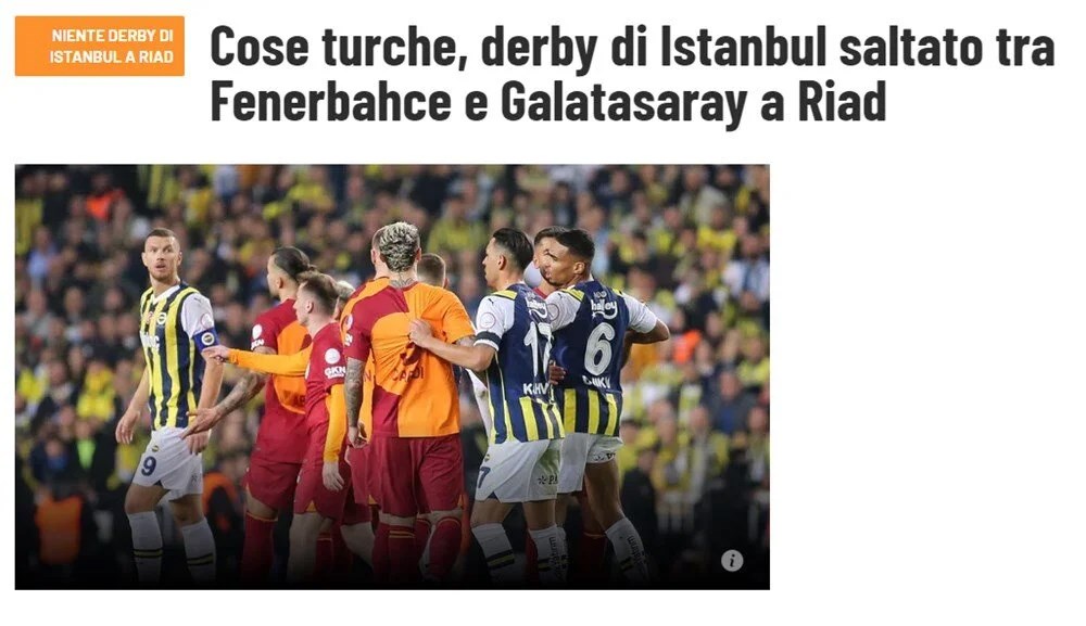Ertelenen Süper Kupa, dış basında manşetlerde  - 8. Foto
