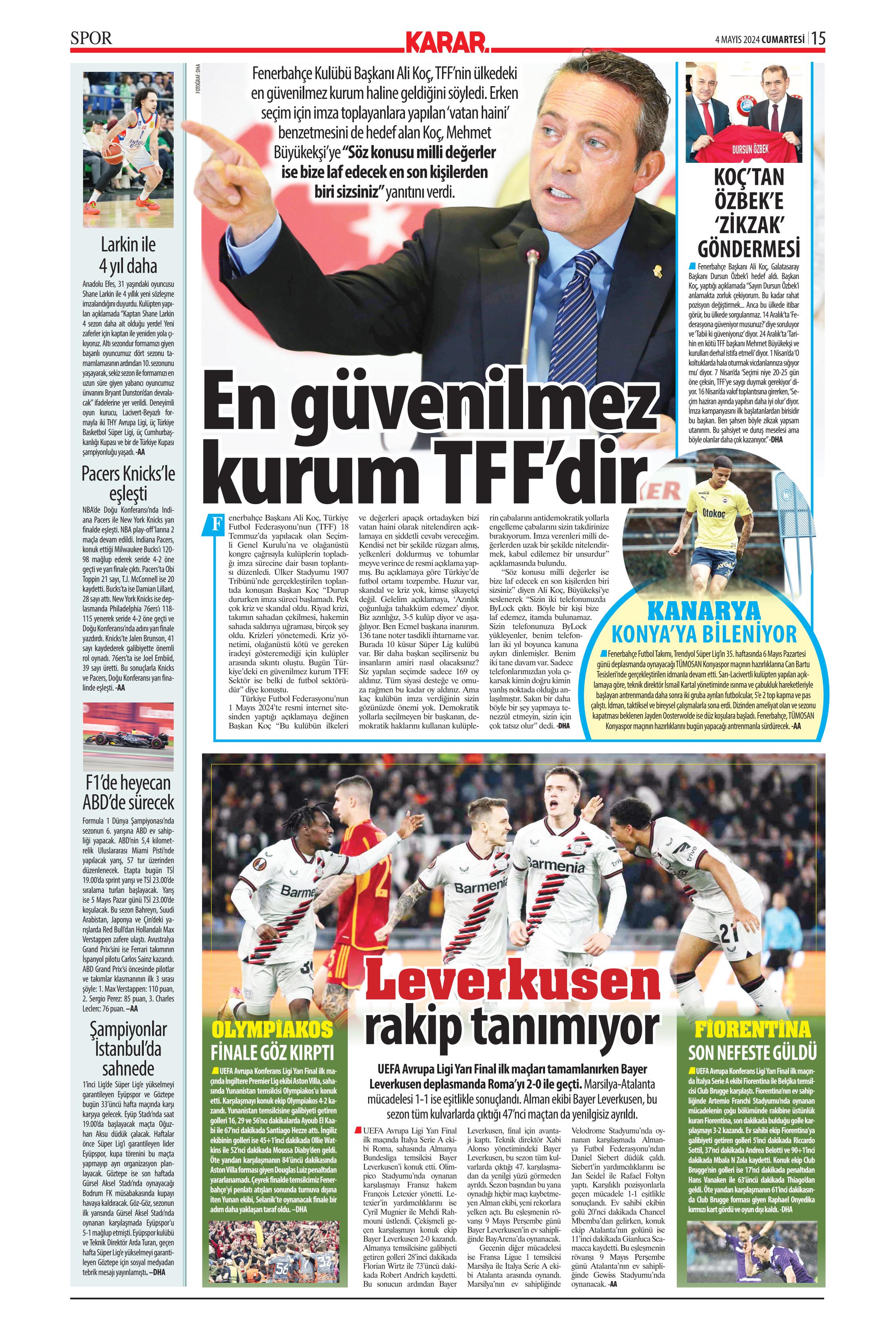 "Ndidi çıkarması" | Sporun Manşetleri (4 Mayıs 2024)  - 20. Foto