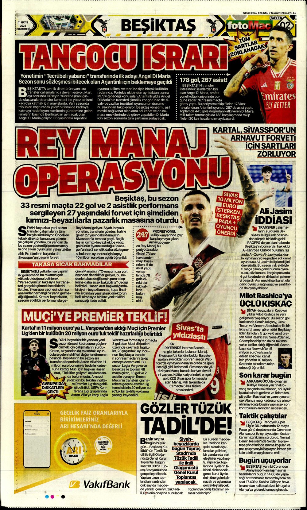 "Fener'de Mourinho sesleri" | Sporun manşetleri (11 Mayıs 2024)  - 11. Foto