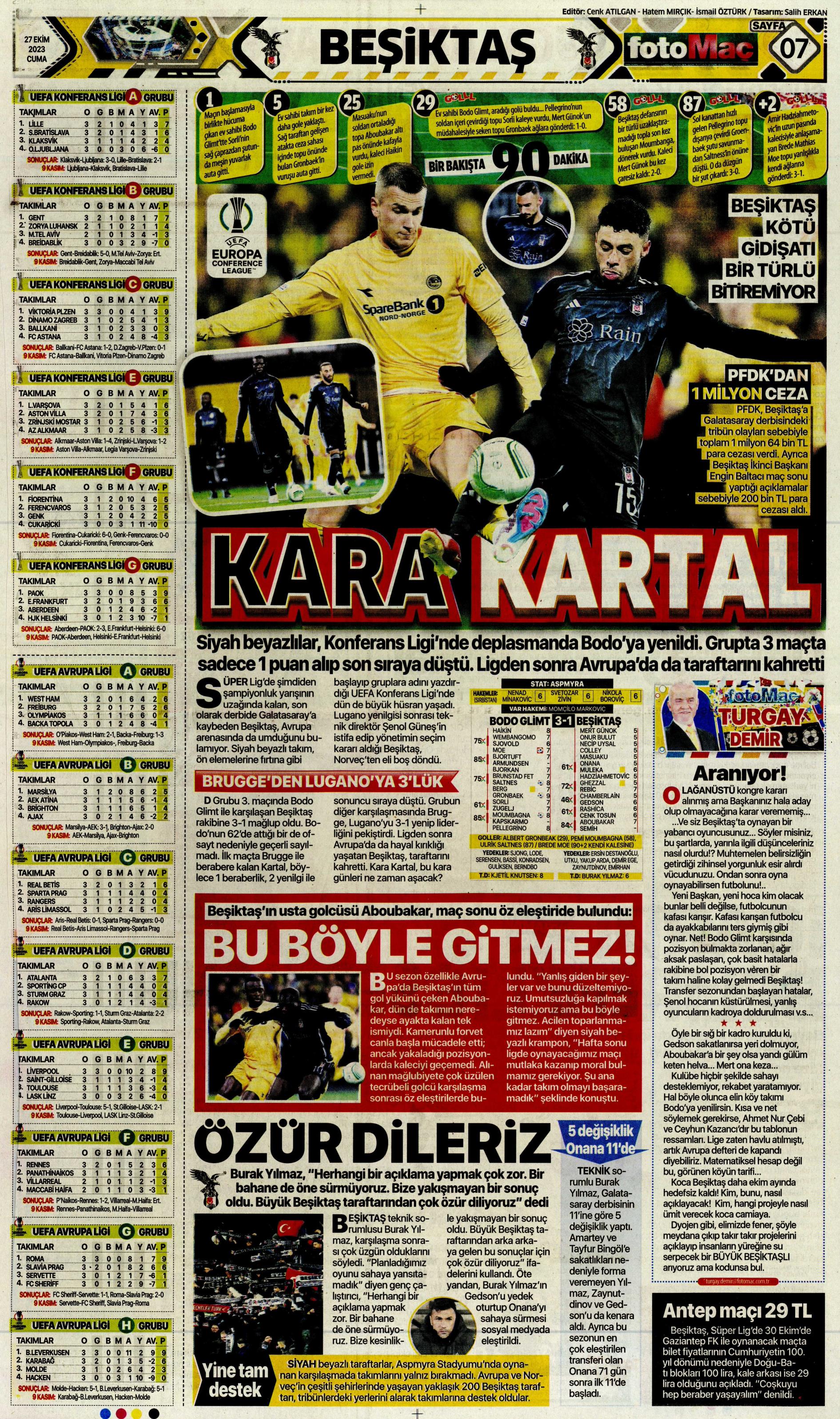 "Yüzyılın Fener'i" | Sporun manşetleri (27 Ekim 2023)  - 18. Foto