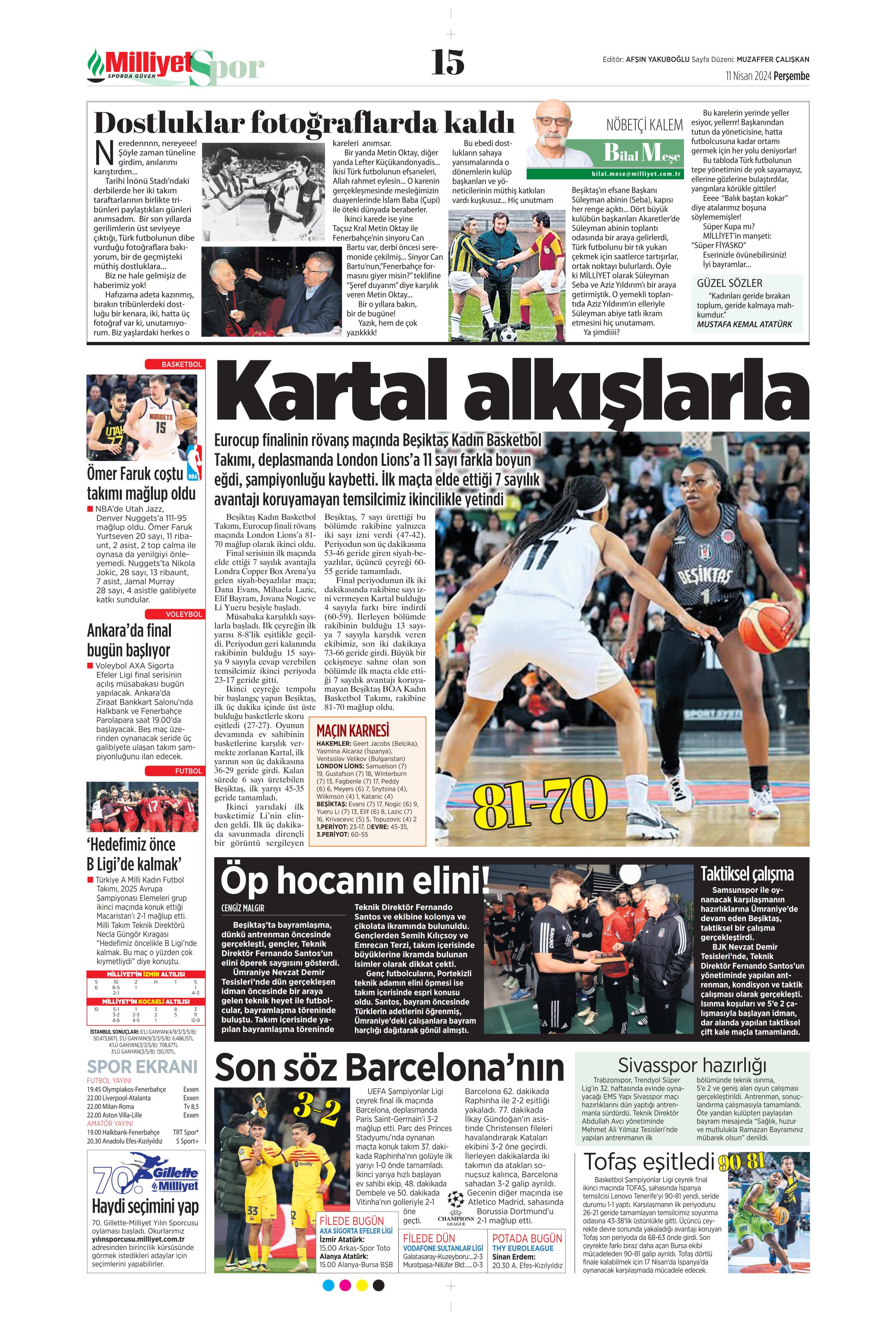 "Terim'in yerine Santos" | Sporun manşetleri (11 Nisan 2024)  - 20. Foto