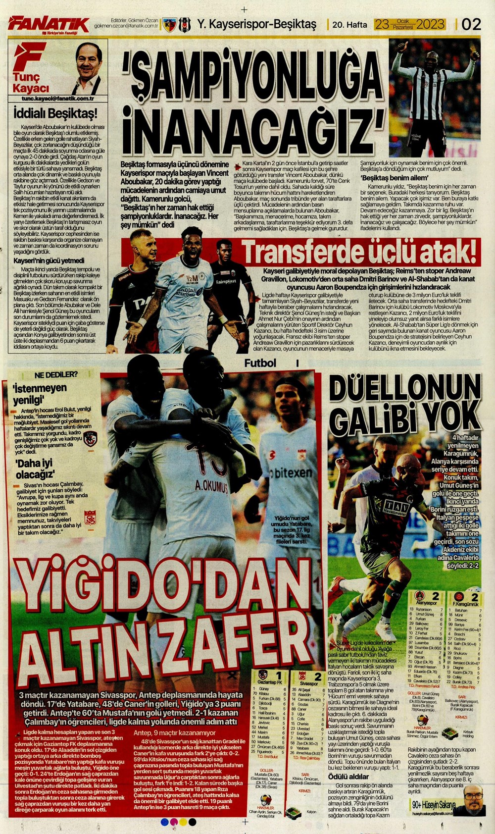 Sporun manşetleri (23 Ocak 2023) - 6. Foto