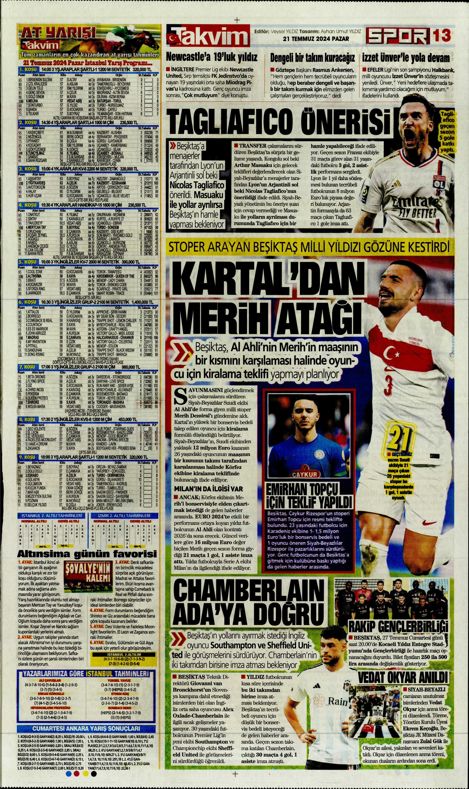 "Fenerbahçe'den Berge hamlesi" | Sporun Manşetleri (21 Temmuz 2024)  - 33. Foto