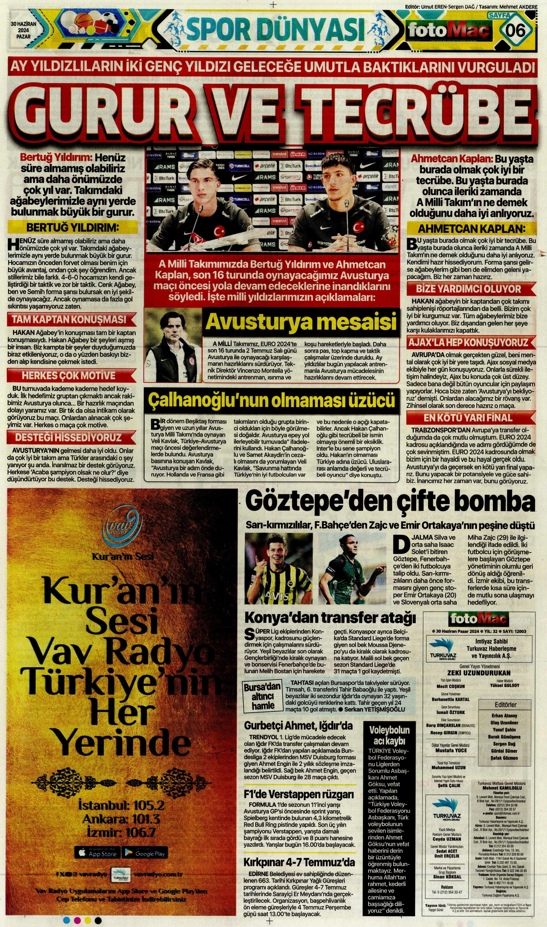 "Galatasaray'dan Goretzka seferi" | Sporun Manşetleri (30 Haziran 2024)  - 12. Foto