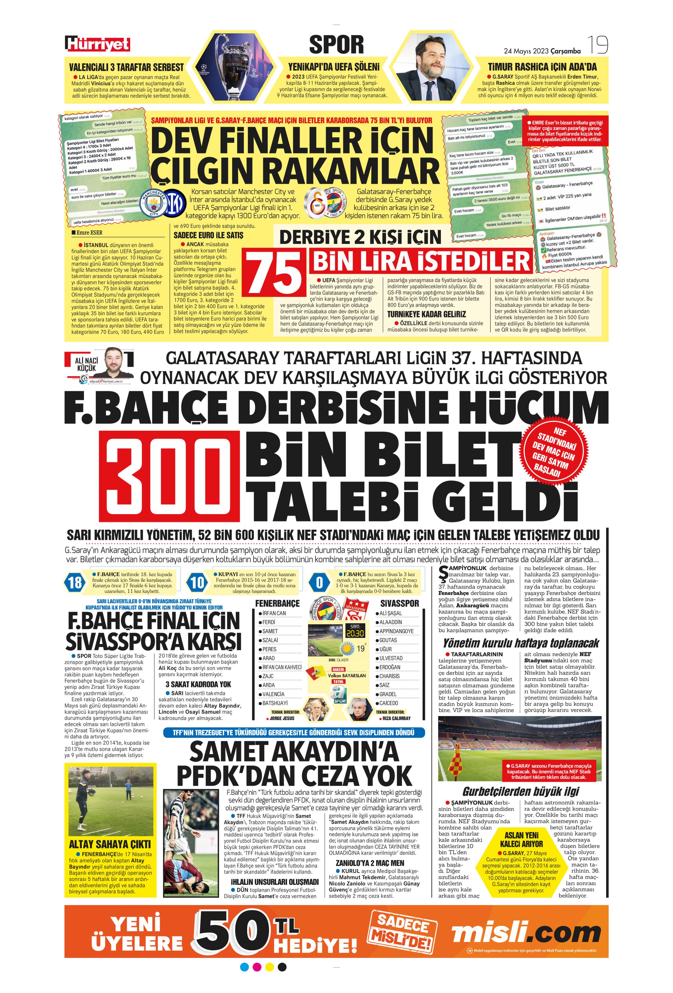 "Aslan'da taarruz başladı" | Sporun Manşetleri  - 15. Foto