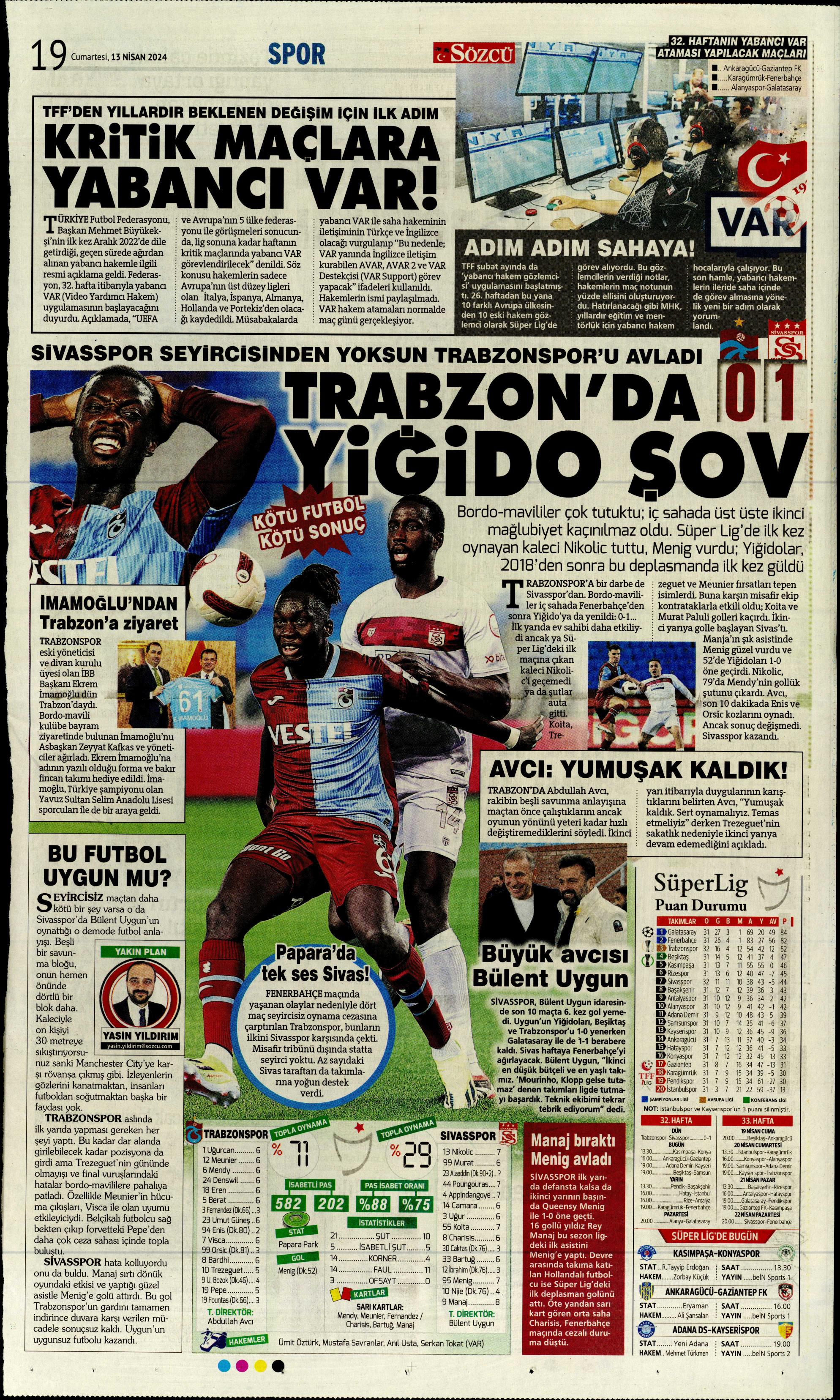 "Cimbom'un çehresi değişecek" | Sporun manşetleri (13 Nisan 2024)  - 31. Foto