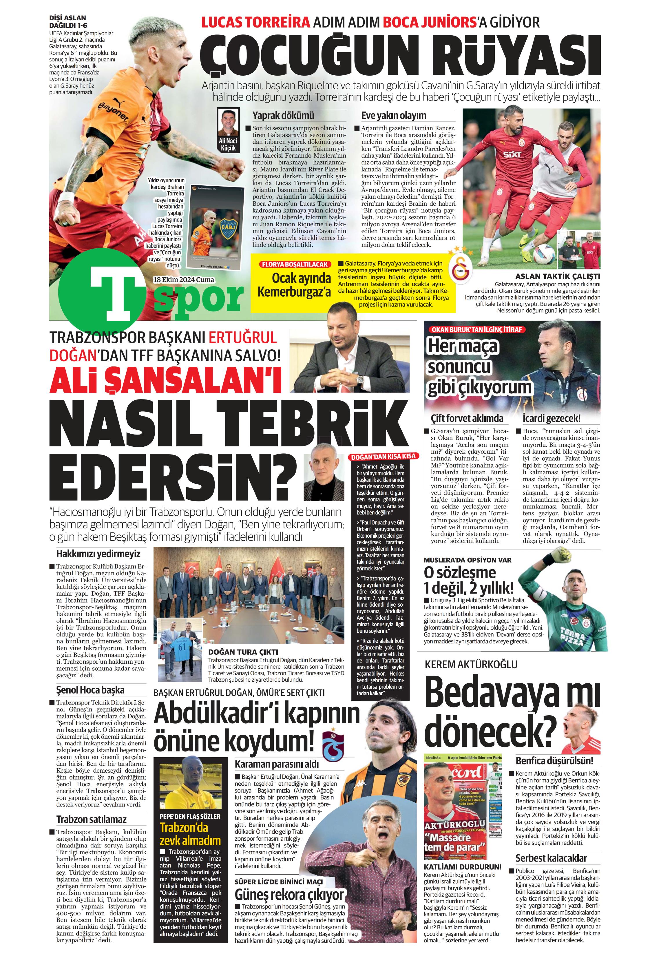 "Fenerbahçe'ye 1 milyar euroluk bomba" | Sporun manşetleri (18 Ekim 2024)  - 37. Foto