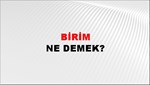 Birim 