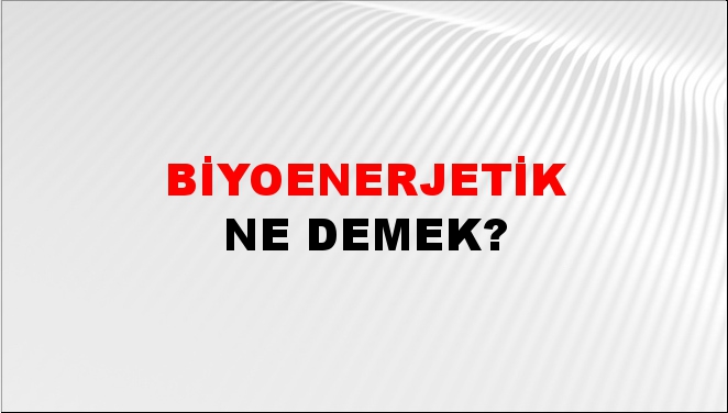 Biyoenerjetik 