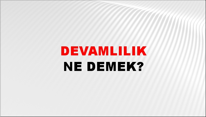 Devamlılık 