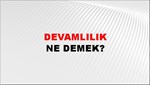 Devamlılık 