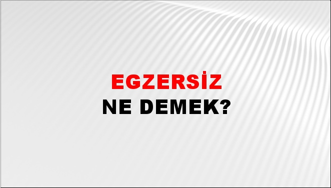 Egzersiz 