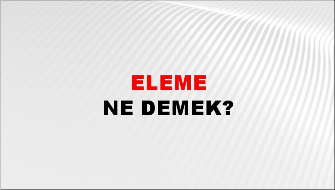 Eleme 