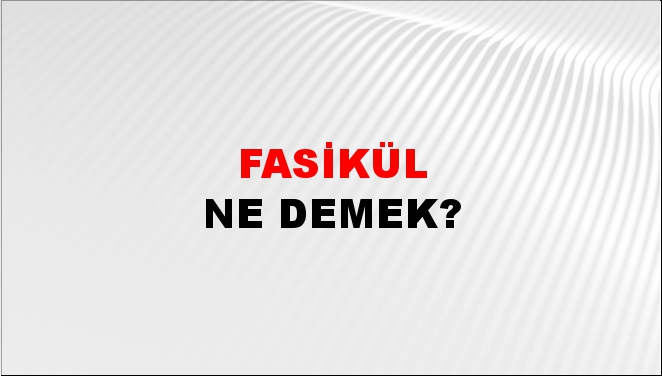 Fasikül 