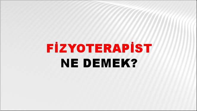 Fizyoterapist 