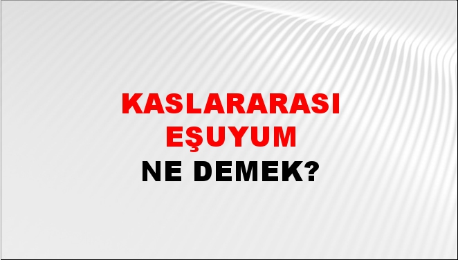 Kaslararası Eşuyum 