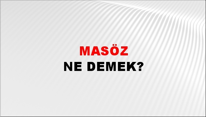 Masöz 