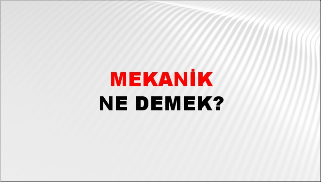 Mekanik 