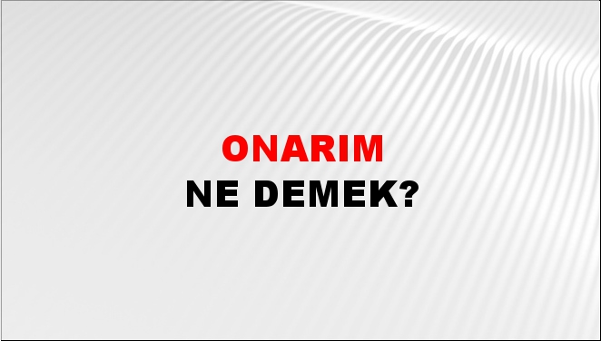 Onarım 