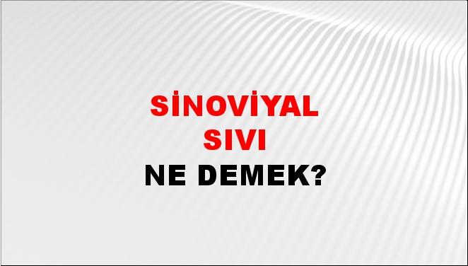 Sinoviyal Sıvı 