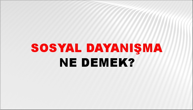 Sosyal Dayanışma 