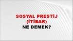 Sosyal Prestij (İtibar) 