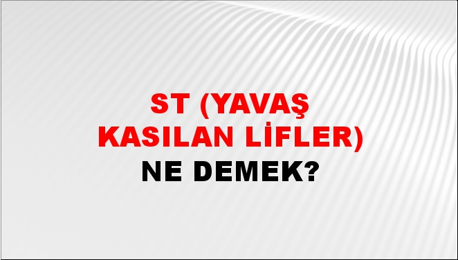 ST (Yavaş Kasılan Lifler) 