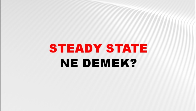 Steady State Ne Demek? Steady State Nedir? NTVSpor