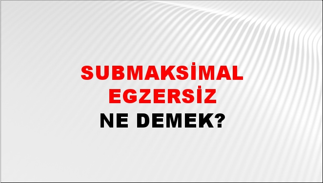 Submaksimal Egzersiz 